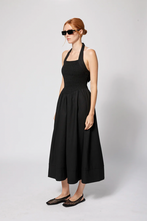 Linen Smocked Halter Dress