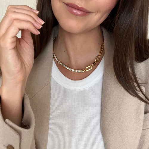 Miami Hearts Tennis Necklace