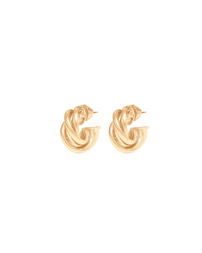 Chunky Twist Hoops - Gold