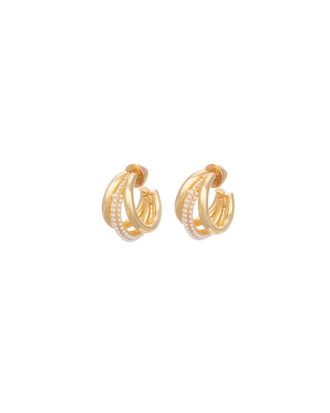 Claw Earrings - Pearl