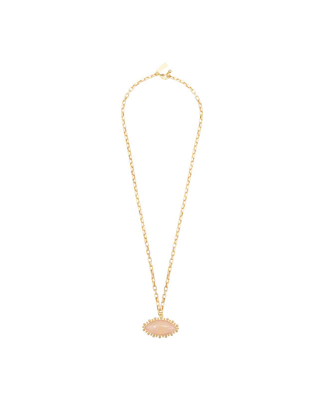 Rose Quartz Eye Pendant Necklace