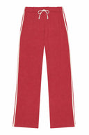 The Eco-Terry Stripe Crop Pant Raspberry