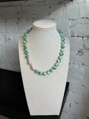 Angelite Necklace with Baroque Pearls