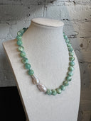 Angelite Necklace with Baroque Pearls