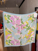 "Rosebay" Silk Bandana Scarf - Pink & Blue