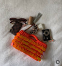 Knit Sequin Clutch Orange