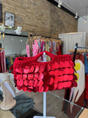 Knit Sequin Clutch Red