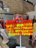 Knit Sequin Clutch Orange