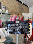 Knit Sequin Clutch Black