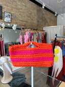 Knit Clutch Orange/Pink Large Stripe