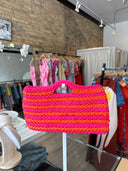 Knit Clutch Orange/Pink Stripe