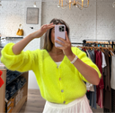 Cornelia Cropped Cardigan Neon Yellow
