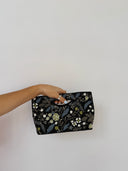 Midnight Floral Handle Clutch