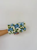 Sky Blue 3D Floral Clutch with Chain