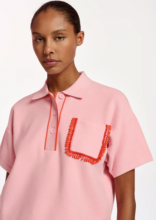 Flame Polo with Embroidery