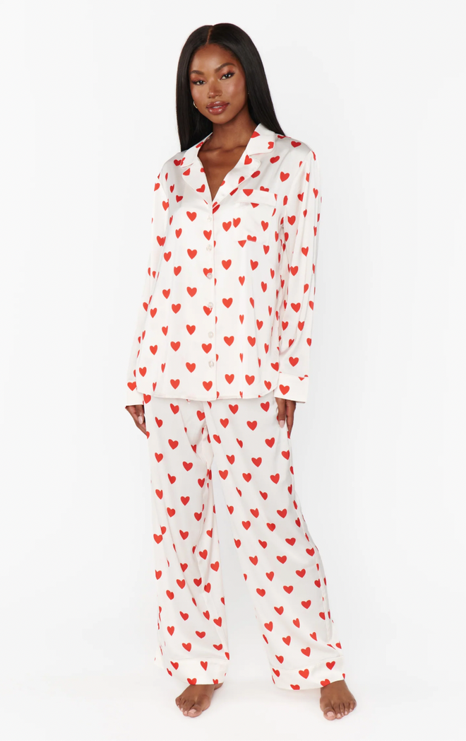 Classic PJ Set Silky - Queen of Hearts