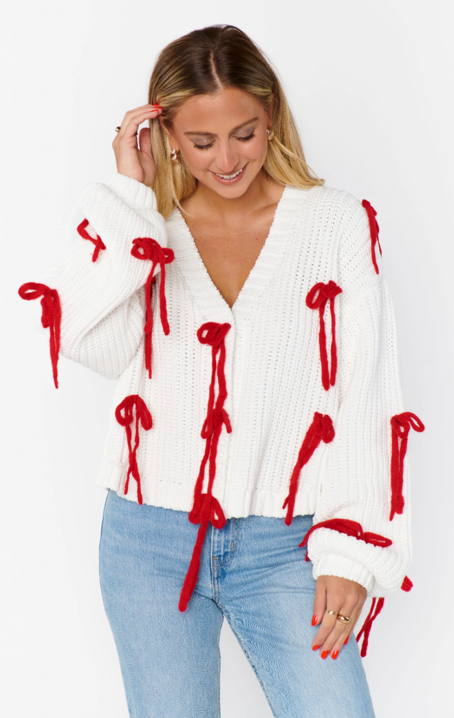 Good Karma - Sweet Bow Knit Cardi