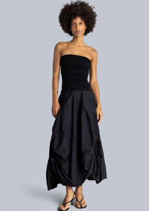 Off Shoulder Drawstring Midi Dress