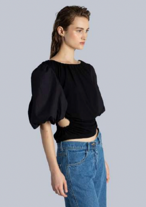 Cut-Out Drop Shoulder Blouse