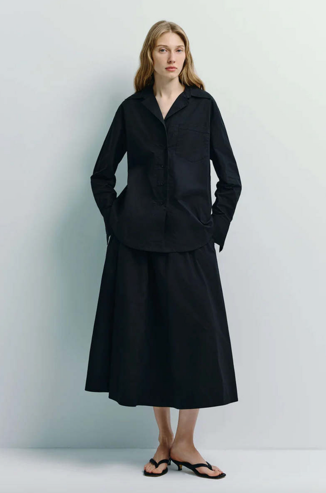 Andra Poplin Midi Skirt