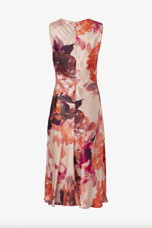 Long Shirred Floral Dress