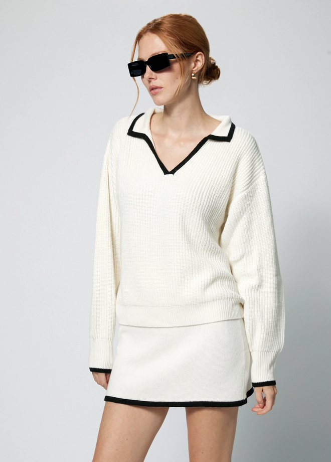 Cashmere Trim Polo