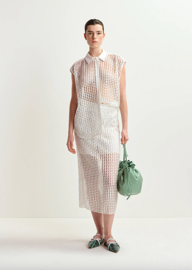 Handkerchief Sequin Mesh Skirt