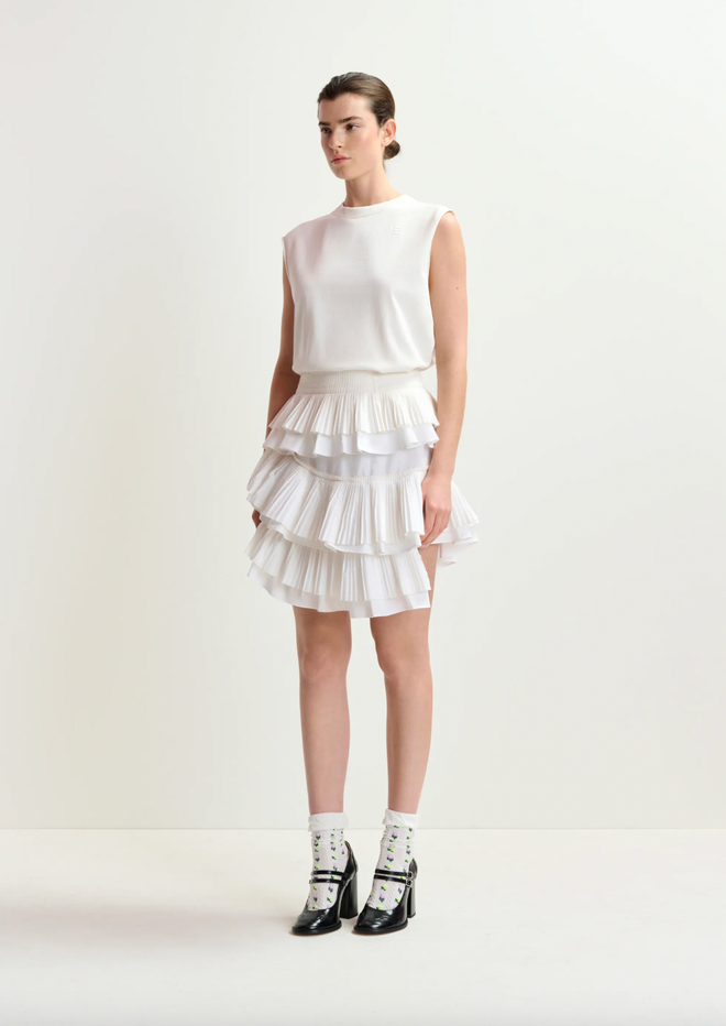 Hupaul Ruffle Miniskirt
