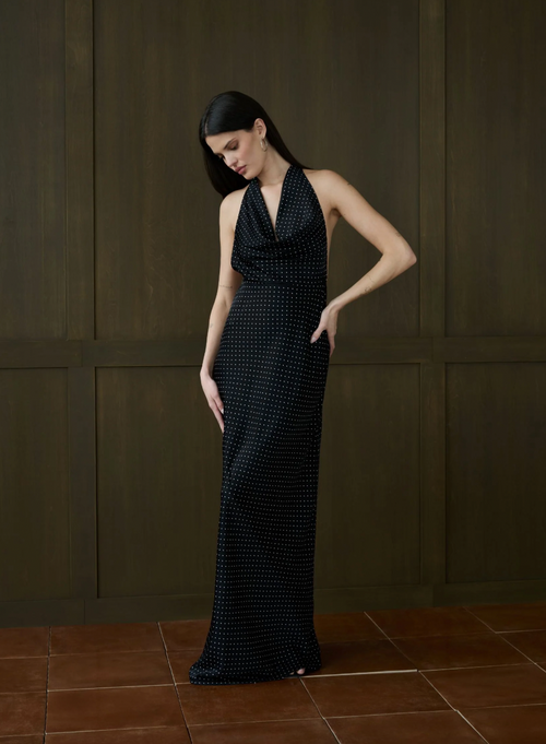 Cowl Halter Maxi Dress