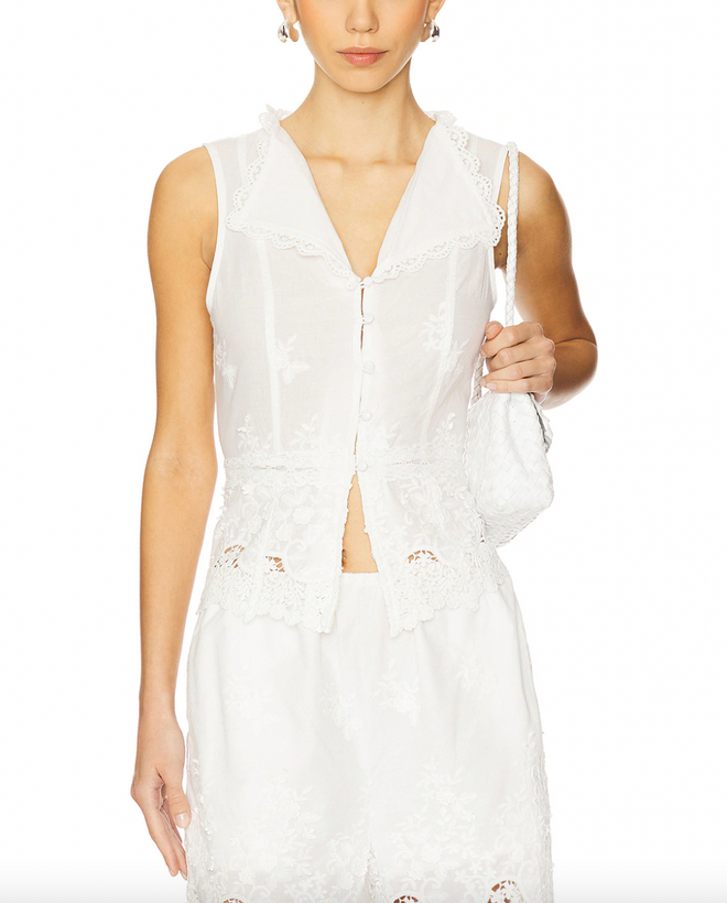 Lace Button Up Top