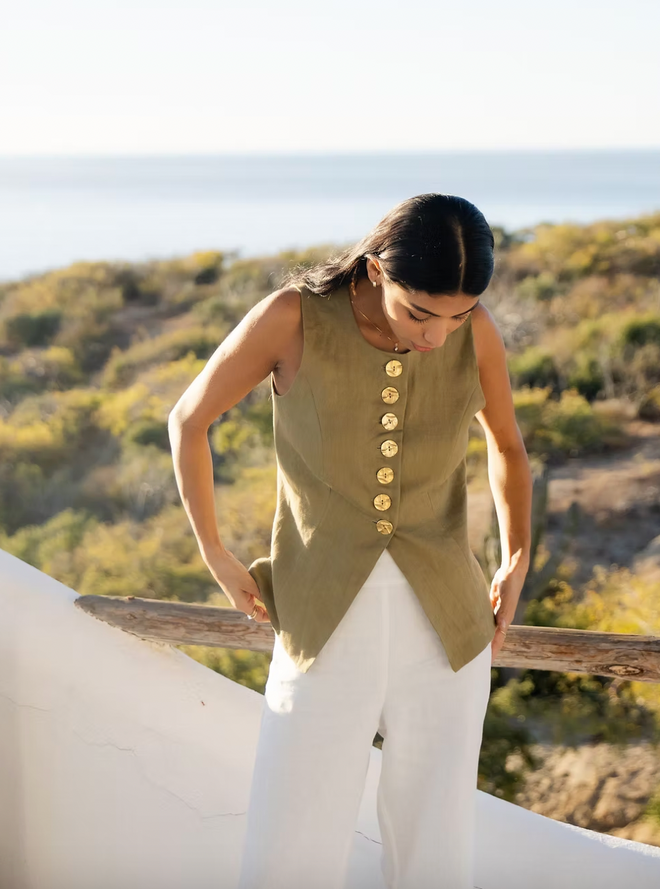 The Vintage Button Vest