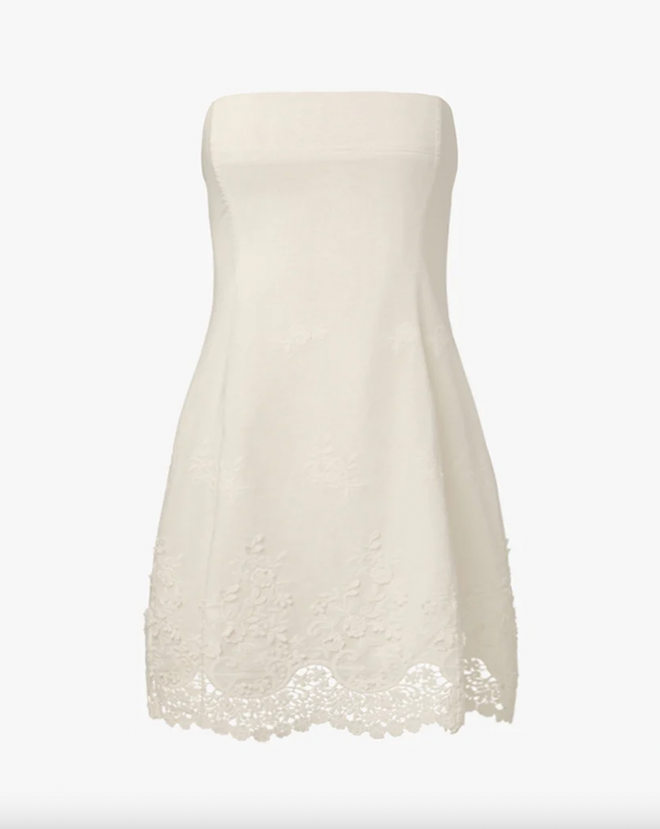 Strapless Peplum Mini Dress