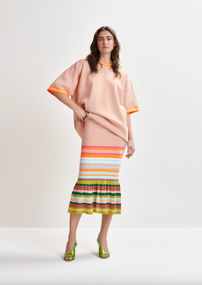 Helove Striped Knit Skirt