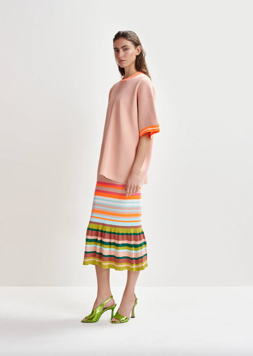 Helove Striped Knit Skirt