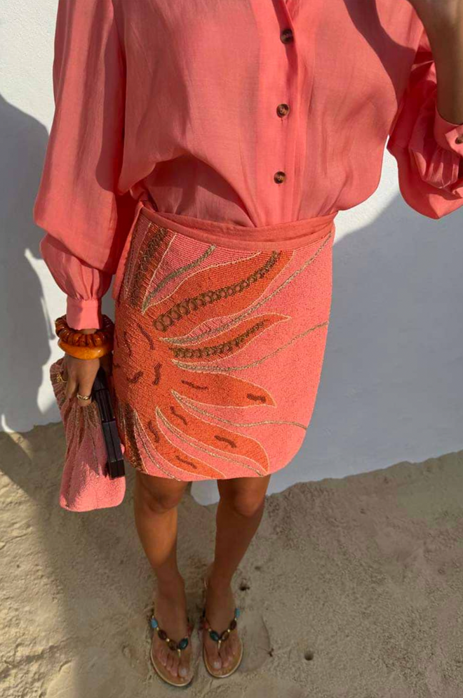Beaded Wrap Skirt