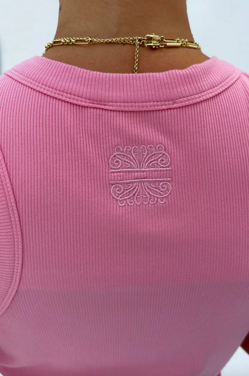 Pink Ribbed Tank