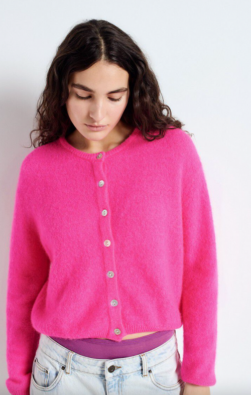 Vitow Cardigan Neon Pink