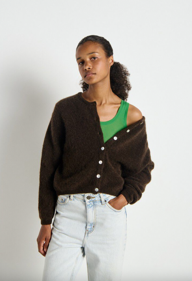 Vitow Cardigan Melange Coffee