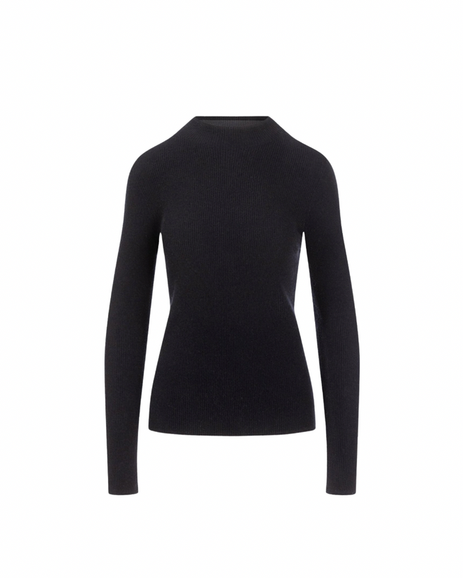 Ribbed Knit Mock-neck Sweater