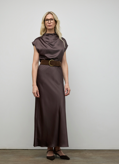 Satin Drapped Neck Line Top