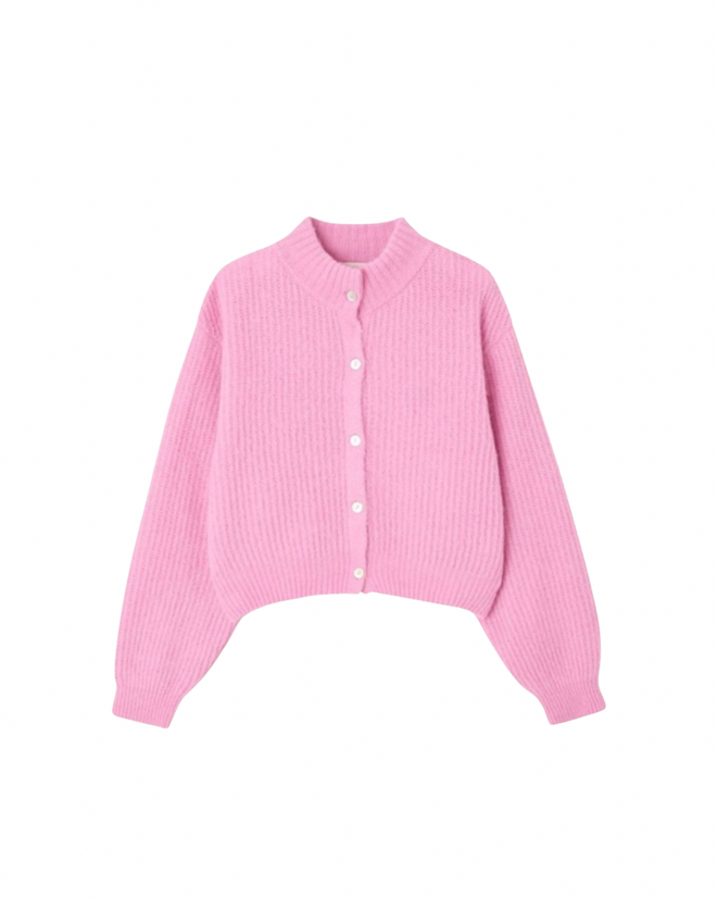 East Cardigan Bubble Pink Melange