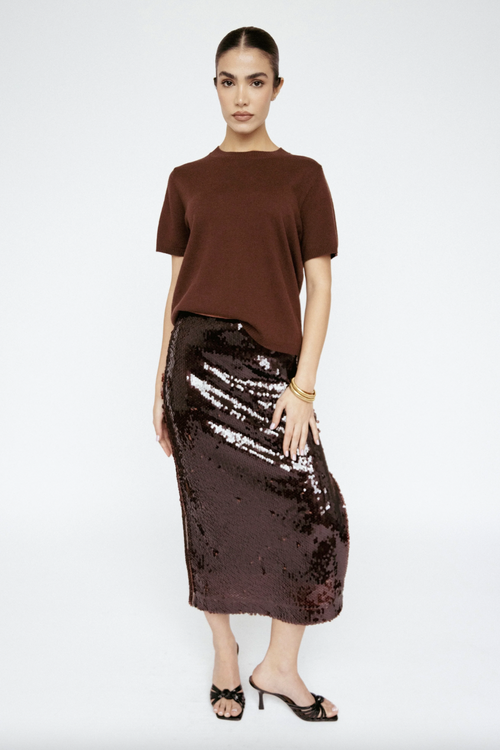 Sequin Midi Skirt