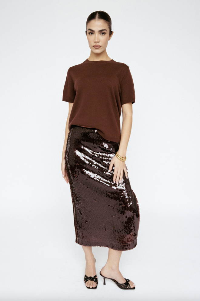 Sequin Midi Skirt