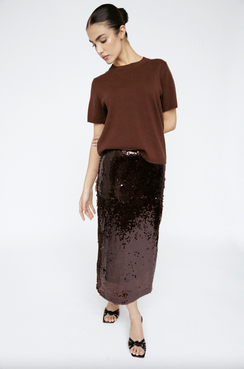 Sequin Midi Skirt