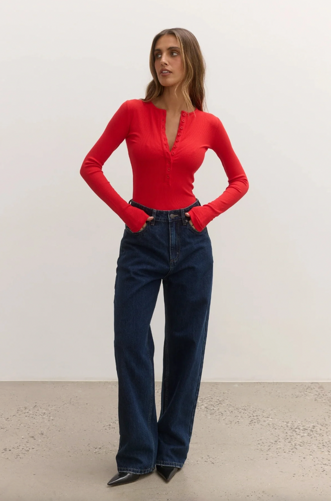Lara Bodysuit - Cherry Red