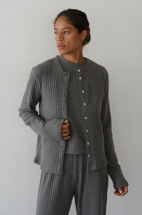 The Sweater Rib Shell - Charcoal