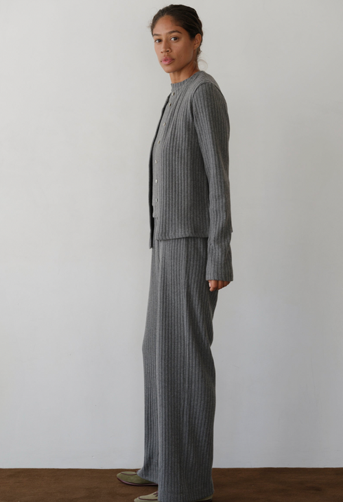 The Sweater Rib Simple Pant - Charcoal