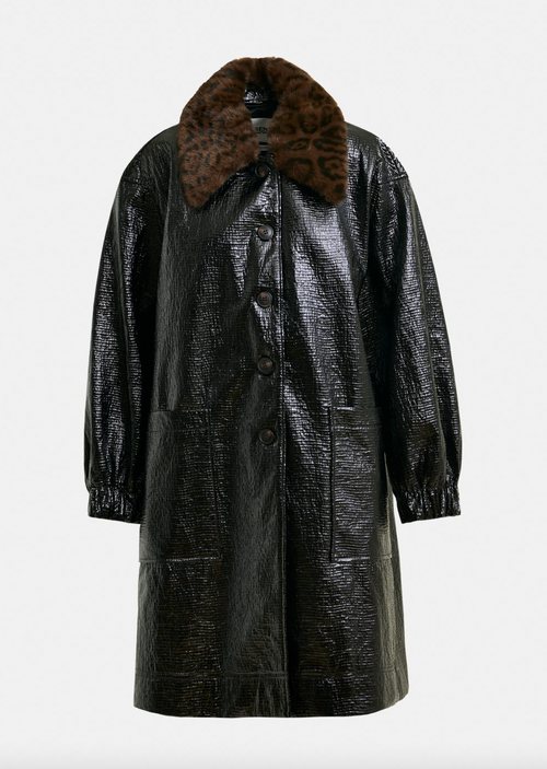 Iom Faux Fur Collar Coat