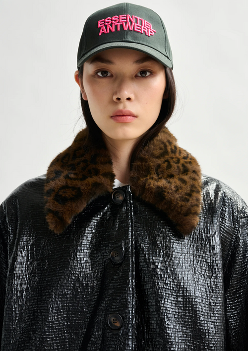 Iom Faux Fur Collar Coat