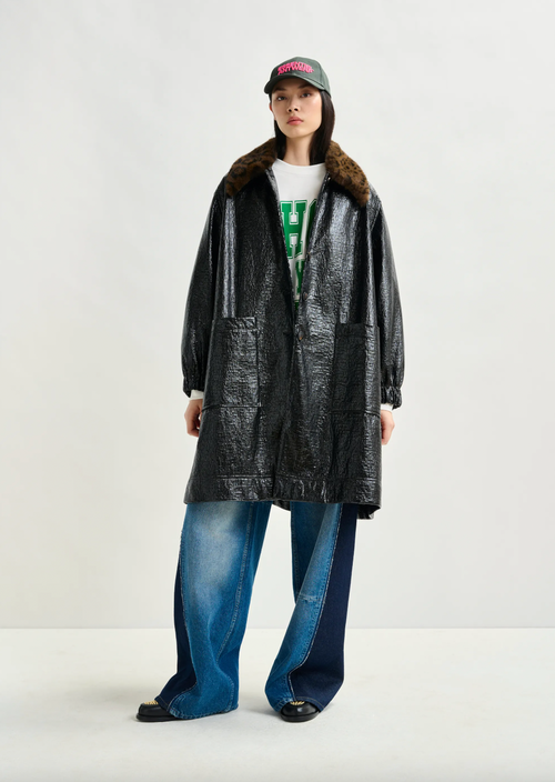 Iom Faux Fur Collar Coat